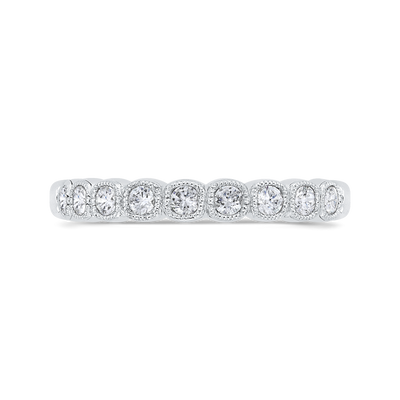 Round Half-Eternity Diamond Wedding Band in 14K White Gold