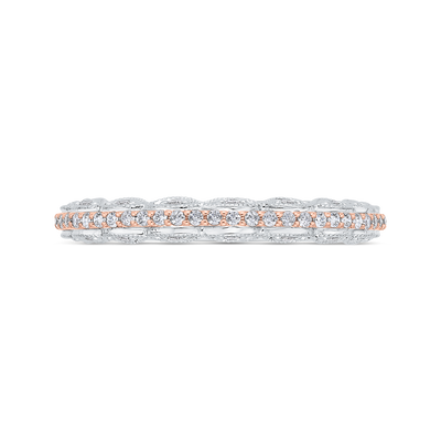 Diamond Wedding Band in 14K Two Tone Gold