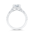 Cushion Cut Diamond Engagement Ring with Bezel Set in 14K White Gold (Semi-Mount)