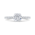 14K Two Tone Gold Cushion Cut Diamond Engagement Ring (Semi-Mount)
