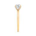 14K Yellow Gold Cushion Cut Diamond Solitaire Engagement Ring (Semi-Mount)