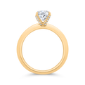 14K Yellow Gold Cushion Cut Diamond Solitaire Engagement Ring (Semi-Mount)