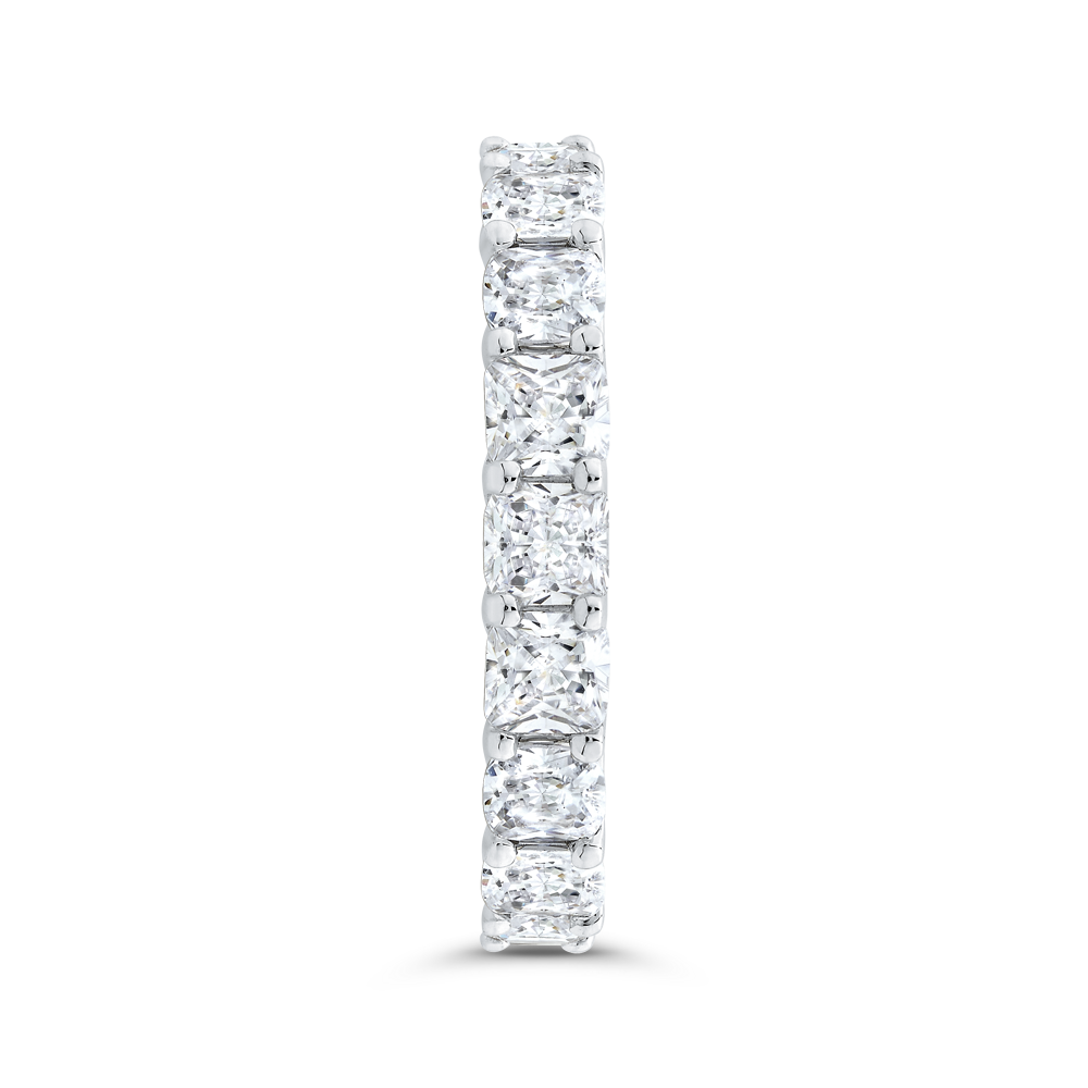 14K White Gold with Cushion Diamond Eternity Ring