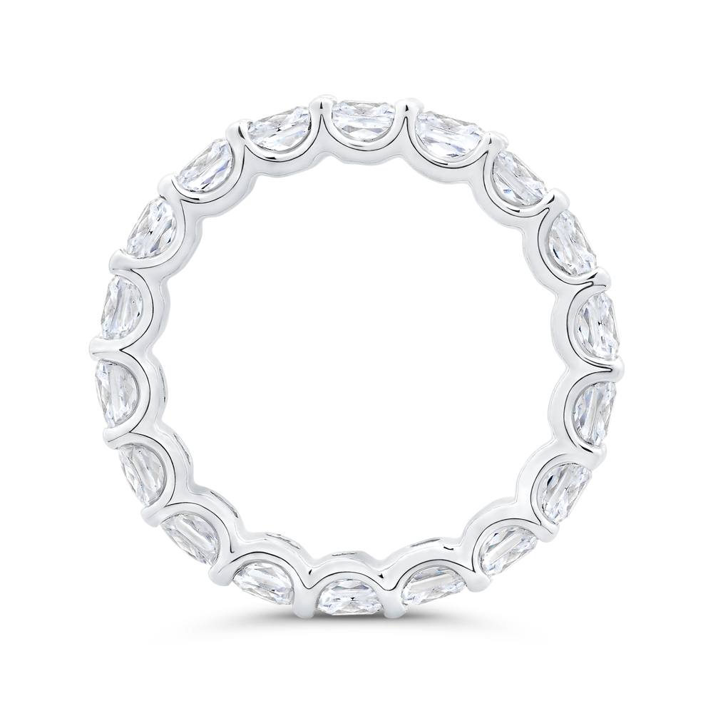 14K White Gold with Cushion Diamond Eternity Ring