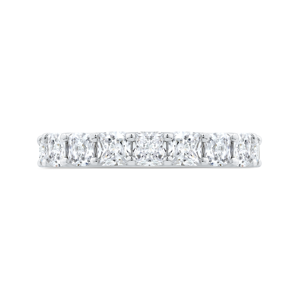 14K White Gold with Cushion Diamond Eternity Ring