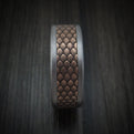 Tantalum and Dragon Scale Textured 14K Rose Gold Men's Ring