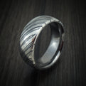 Kuro Damascus Steel Men's Ring with Tantalum Sleeve Custom Made