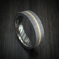 Tantalum and 14K Gold Men's Ring with Kuro Damascus Steel Sleeve Custom Made