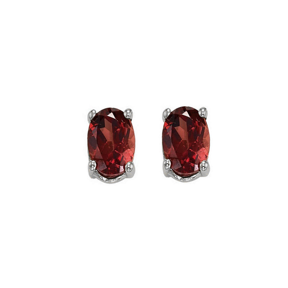 14Kt White Gold Garnet 1Ctw Earring