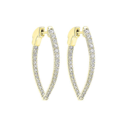 14Kt Yellow Gold Diamond 1Ctw Earring