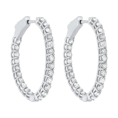 14Kt White Gold Diamond 2Ctw Earring