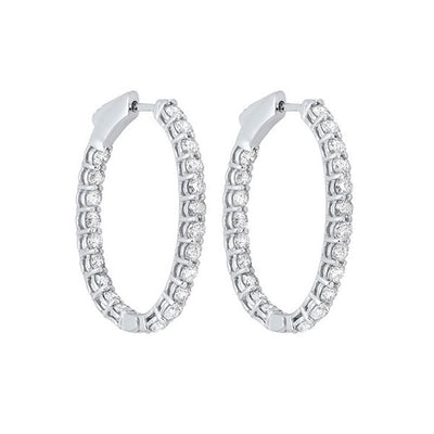 14Kt White Gold Diamond 3Ctw Earring