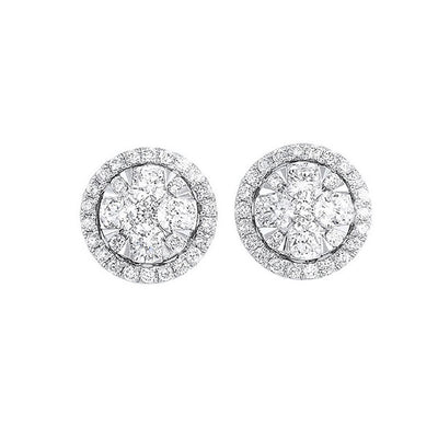 14Kt White Gold Diamond 3/4Ctw Earring