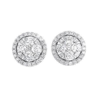 14Kt White Gold Diamond 1Ctw Earring