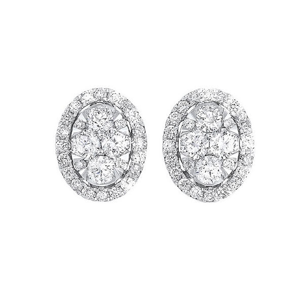 14Kt White Gold Diamond 3/4Ctw Earring
