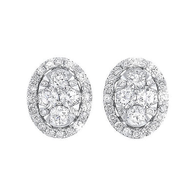 14Kt White Gold Diamond 1Ctw Earring