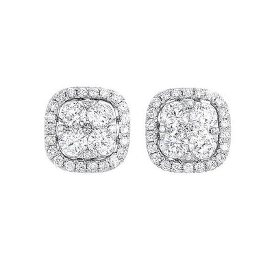 14Kt White Gold Diamond 3/4Ctw Earring