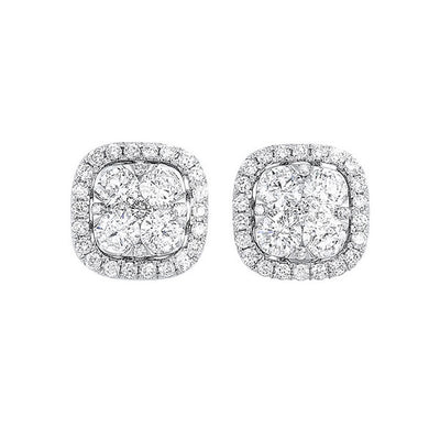 14Kt White Gold Diamond 1Ctw Earring