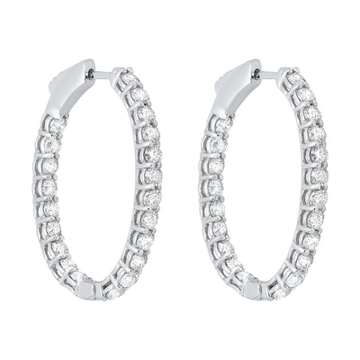 14Kt White Gold Diamond 3Ctw Earring