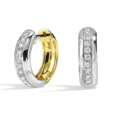 14Kt White Yellow Gold Diamond 1/4Ctw Earring