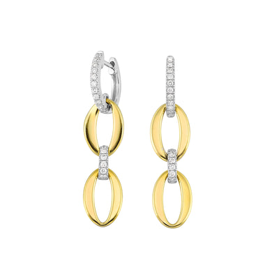 14Kt White Yellow Gold Diamond 1/3Ctw Earring
