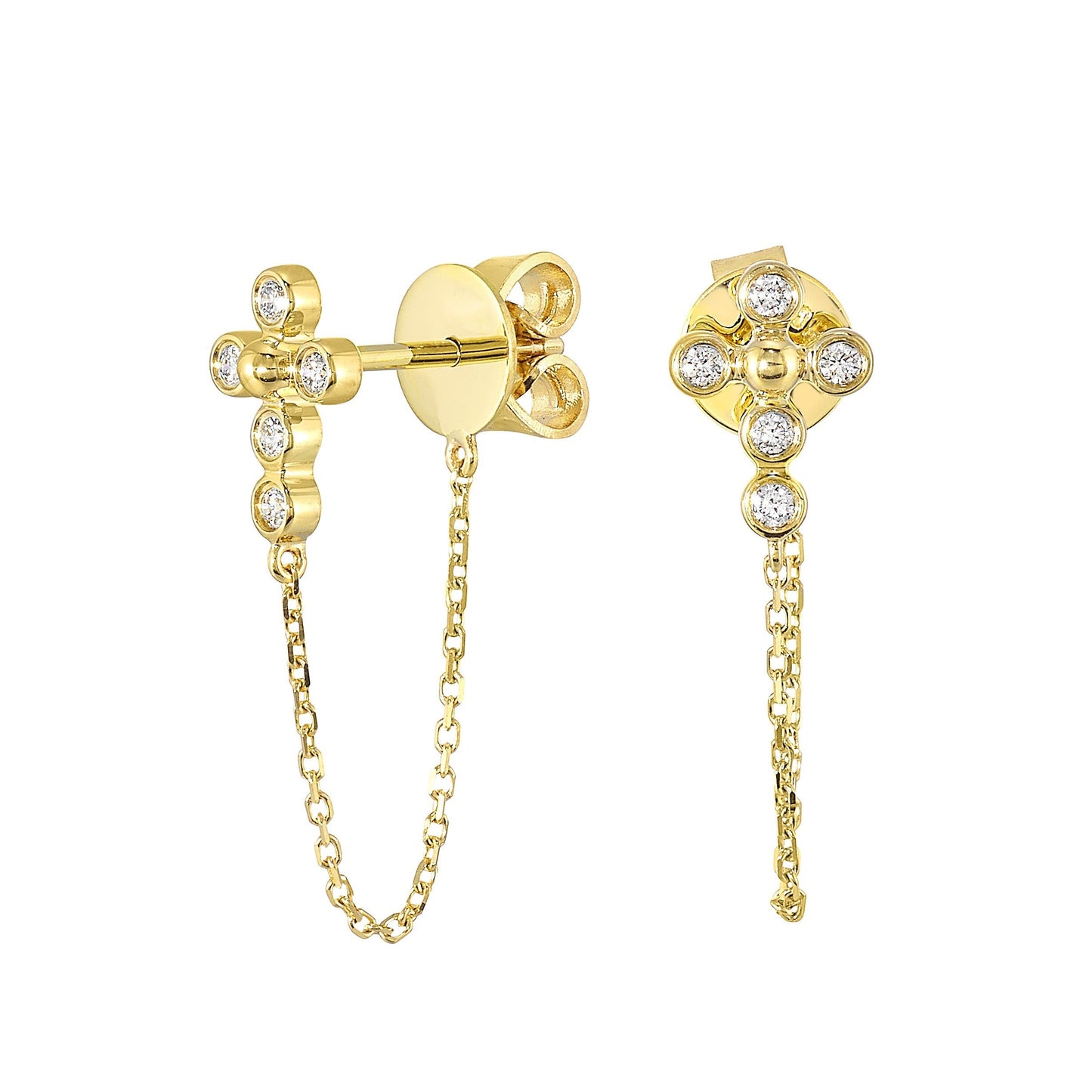 14Kt Yellow Gold Diamond 1/10Ctw Earring