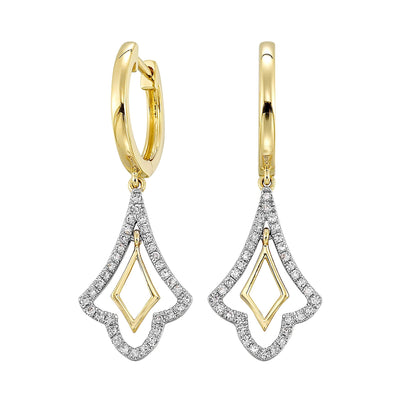14Kt Yellow Gold Diamond 1/6Ctw Earring