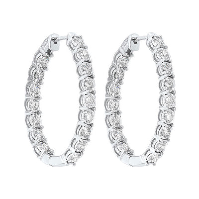 14Kt White Gold Diamond 3/4Ctw Earring