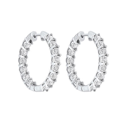 14Kt White Gold Diamond 3/4Ctw Earring