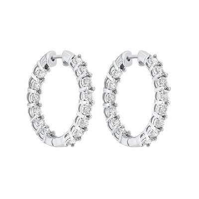 14Kt White Gold Diamond 3Ctw Earring