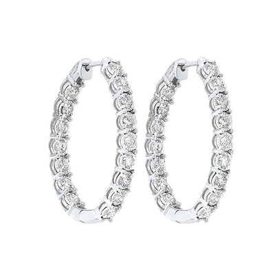 14Kt White Gold Diamond 3Ctw Earring