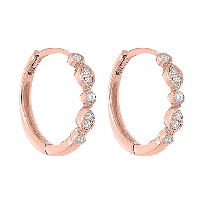 14Kt Rose Gold Diamond 1/6Ctw Earring