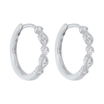 14Kt White Gold Diamond 1/6Ctw Earring