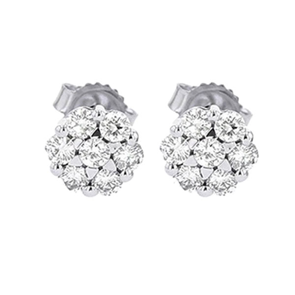 14Kt White Gold Diamond 1Ctw Earring