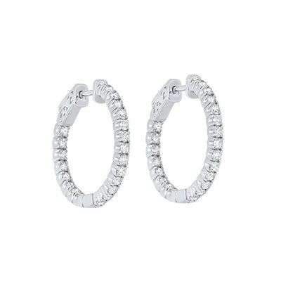 14Kt White Gold Diamond 1 1/2Ctw Earring