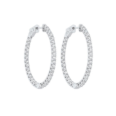 14Kt White Gold Diamond 3Ctw Earring