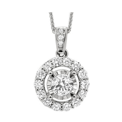 14Kt White Gold Diamond 1Ctw Pendant