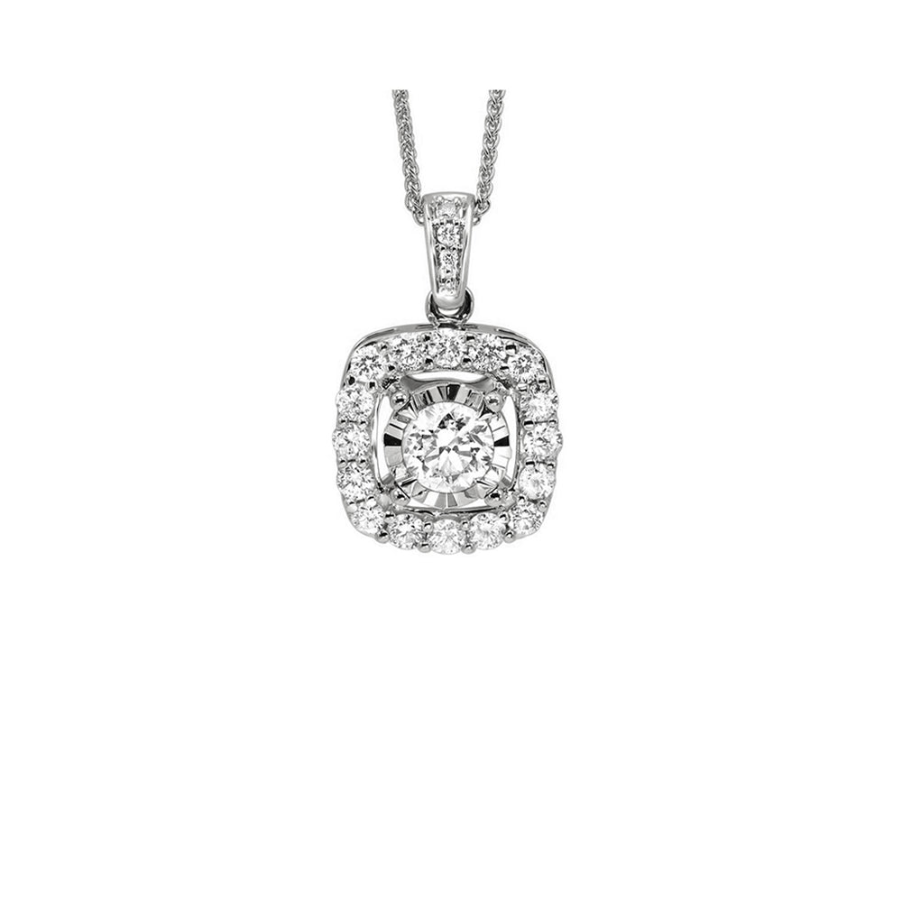 14Kt White Gold Diamond 1/10Ctw Pendant