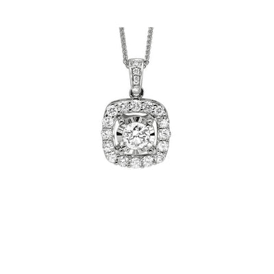 14Kt White Gold Diamond 1/10Ctw Pendant