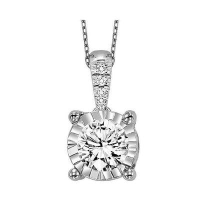 14Kt White Gold Diamond 1Ctw Pendant