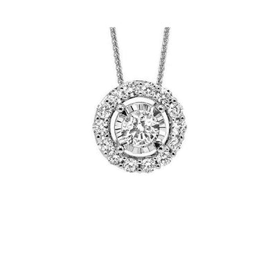 14Kt White Gold Diamond 1/8Ctw Pendant