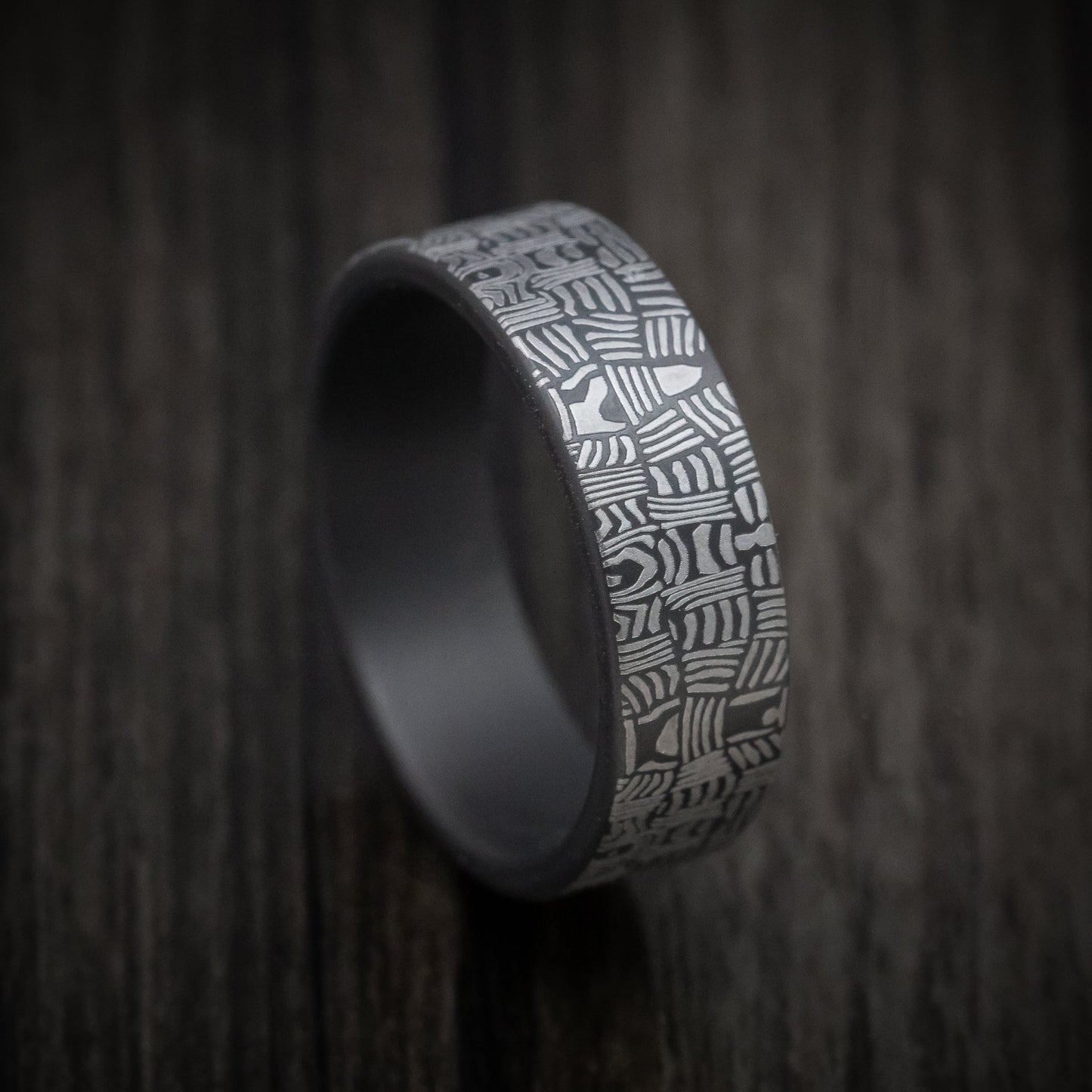 Tamascus Tantalum Men's Ring Basketweave Pattern Custom Made Band