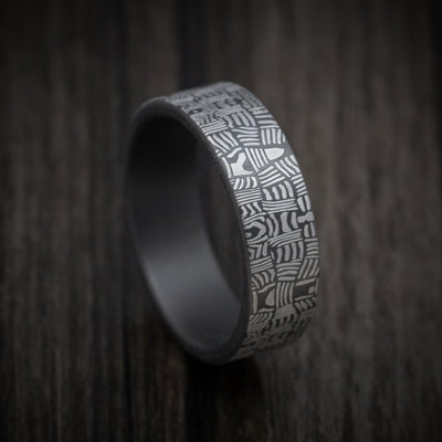 Tamascus Tantalum Men's Ring Basketweave Pattern Custom Made Band