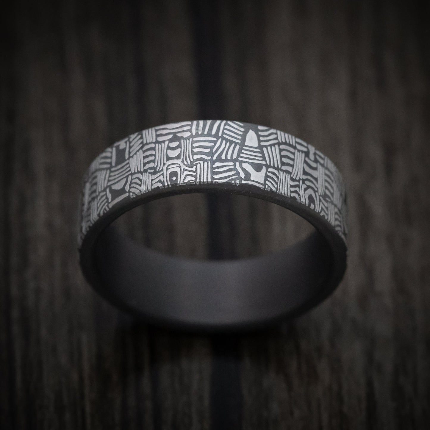 Tamascus Tantalum Men's Ring Basketweave Pattern Custom Made Band