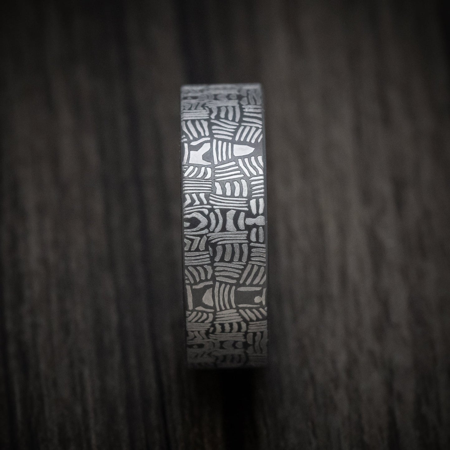 Tamascus Tantalum Men's Ring Basketweave Pattern Custom Made Band