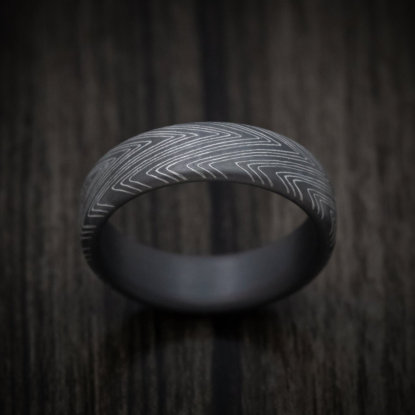 Tamascus Tantalum Men's Ring Herringbone Pattern Custom Made Band