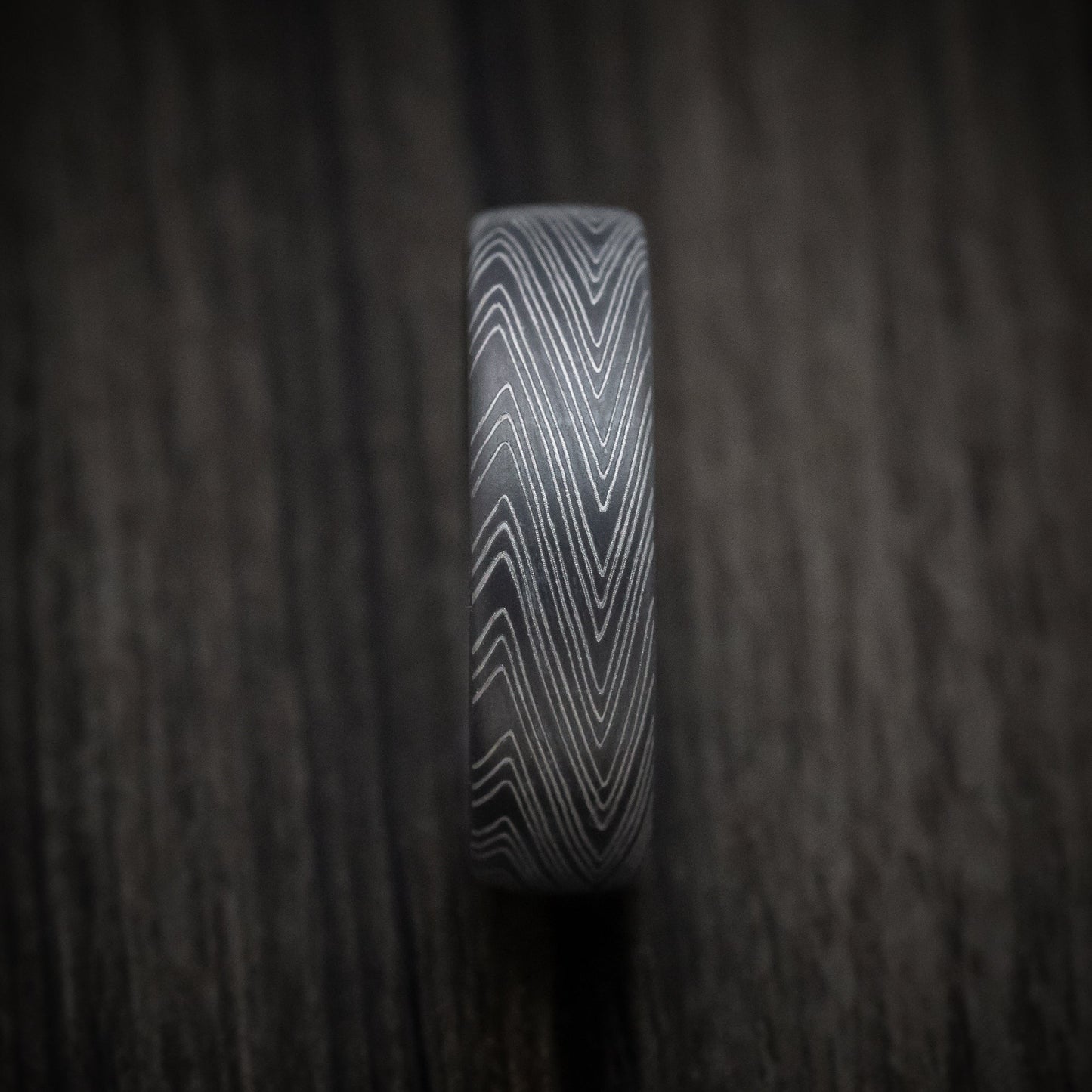 Tamascus Tantalum Men's Ring Herringbone Pattern Custom Made Band