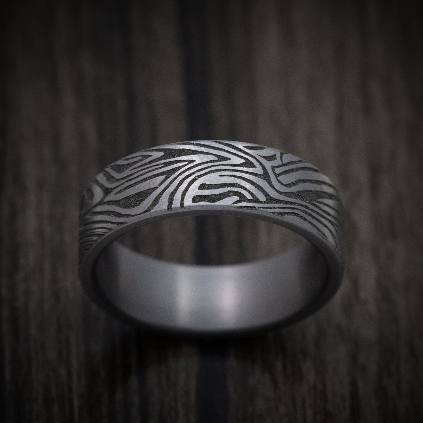 Tamascus Tantalum Men's Ring Lava Lamp Pattern Custom Made Band