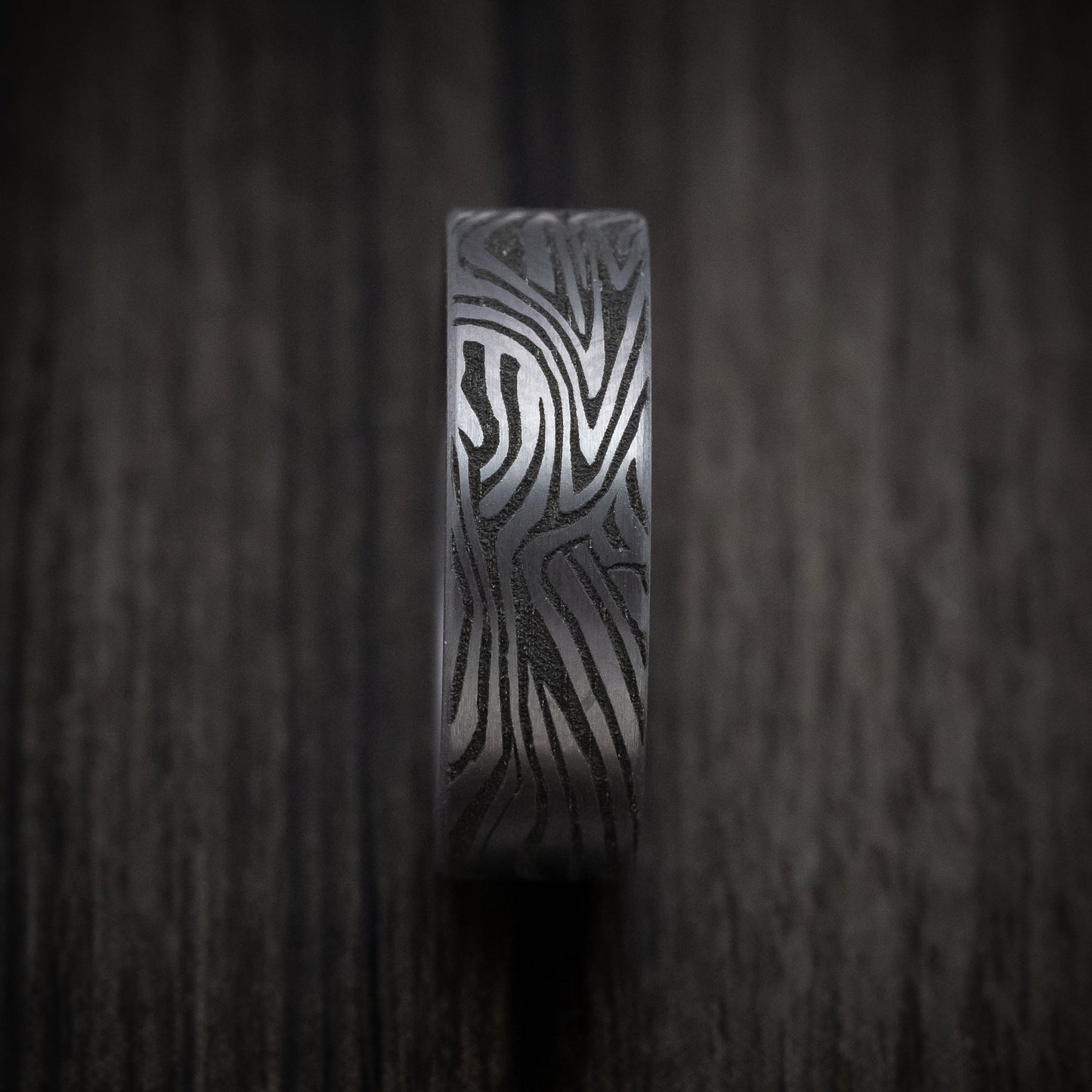 Tamascus Tantalum Men's Ring Lava Lamp Pattern Custom Made Band