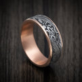 Tamascus+ Tantalum and 14K Gold Men's Ring Acid Etch Pattern Custom Made Band